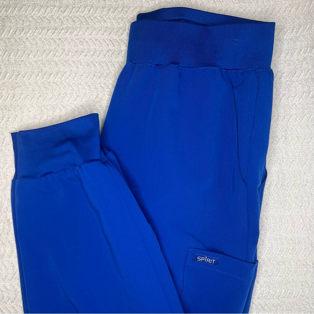 spirit scrubs / royal blue scrub drawstring joggers size small